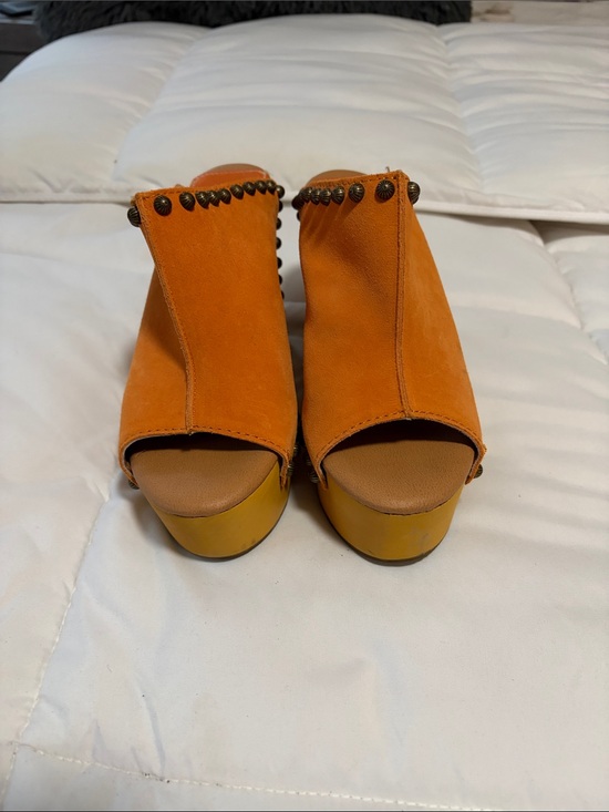 dingo Shoes - dingo Orange Suede Studded Platform Mule